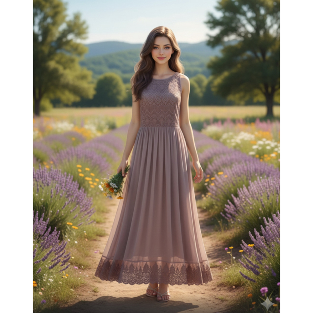 Sundance Silk Maxi Dress XS Sleeveless Lace‎ Sheer Coastal Romantic